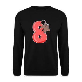 8 Jahre alt - 8. Geburtstag mit Tier Motiv - Unisex Pullover - Schwarz - Vorne - Alina (178cm) & Michal (187cm)
