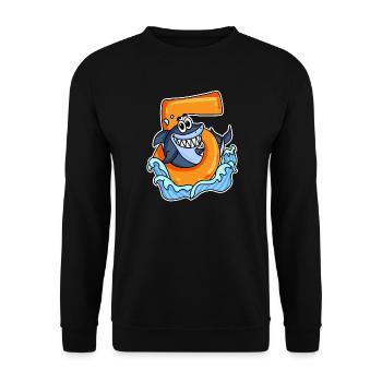 5 ans - 5ème anniversaire avec motif animal - Sweat-shirt Unisexe - noir - Devant - Alina (178cm) & Michal (187cm)