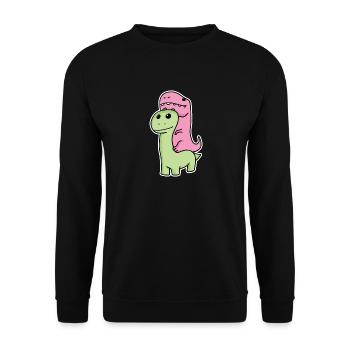 Deux dinosaures - Sweat-shirt Unisexe - noir - Devant - Alina (178cm) & Michal (187cm)