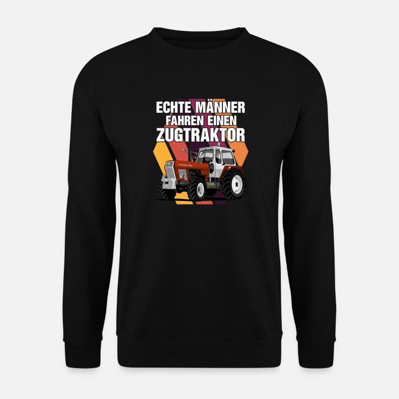 Echte Männer fahren einen Zugtraktor - Unisex Pullover - Schwarz