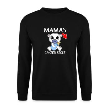 Baby Geburt Schwanger Babyspruch Sprüche - Unisex Pullover - Schwarz - Vorne - Alina (178cm) & Michal (187cm)