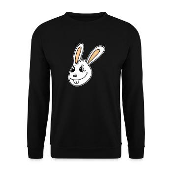 Rabbit Head Animal Head - Unisex Sweatshirt - black - Front - Alina (178cm) & Michal (187cm)