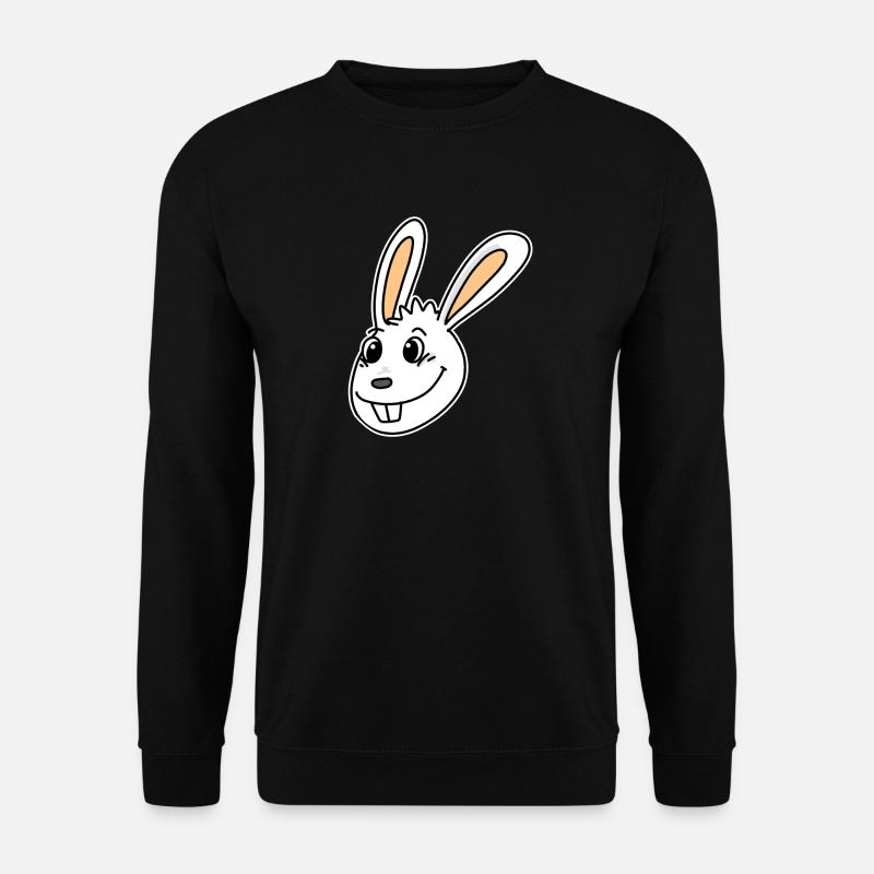 Hase Kopf Tierkopf - Unisex Pullover - Schwarz