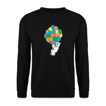 Bear Kids Motif Balloon Balloons - Unisex Sweatshirt - black - Front - Alina (178cm) & Michal (187cm)