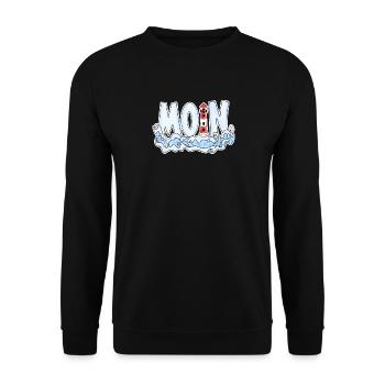 Plattdeutsch Moin Leuchtturm Küste See Meer - Unisex Pullover - Schwarz - Vorne - Alina (178cm) & Michal (187cm)