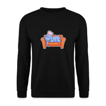 Elephant lying cute sleeping sleep - Unisex Sweatshirt - black - Front - Alina (178cm) & Michal (187cm)