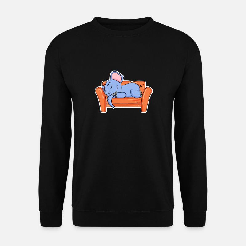 Elephant lying cute sleeping sleep - Unisex Sweatshirt - black