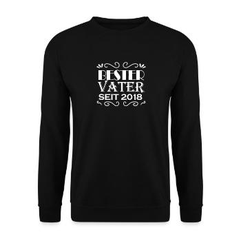 Bester Vater seit 2018 - Unisex Pullover - Schwarz - Vorne - Alina (178cm) & Michal (187cm)