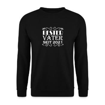 Bester Vater seit 2021 - Unisex Pullover - Schwarz - Vorne - Alina (178cm) & Michal (187cm)