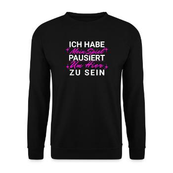 Zocker Gamer Spruch Teenager Junge Geburtstag - Unisex Pullover - Schwarz - Vorne - Alina (178cm) & Michal (187cm)