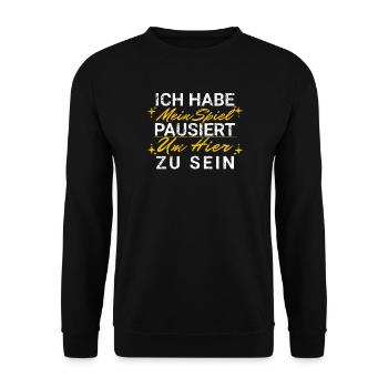 Zocker Gamer Spruch Teenager Junge Geburtstag - Unisex Pullover - Schwarz - Vorne - Alina (178cm) & Michal (187cm)