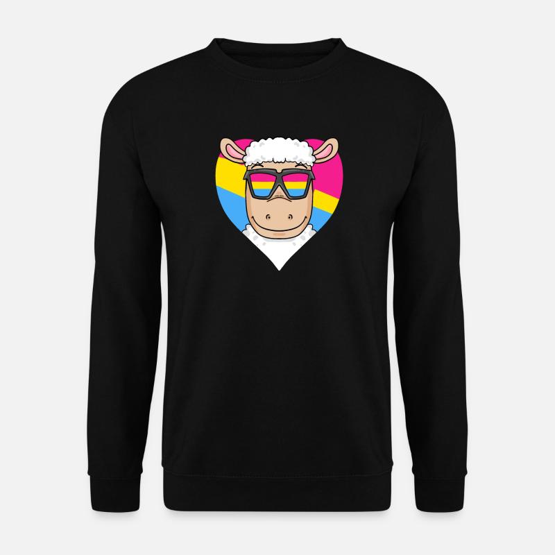 Pansexual Sheep Heart Gift - Unisex Sweatshirt - black