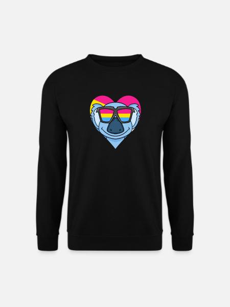 Pansexual Koala Heart Gift - Unisex Sweatshirt - black