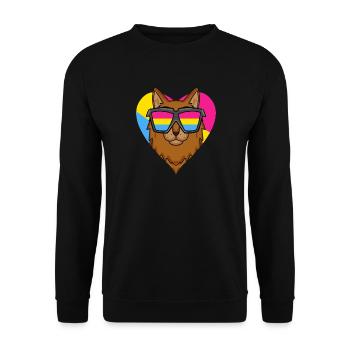 Pansexual Cat Somali Heart Gift - Sweat-shirt Unisexe - noir - Devant - Alina (178cm) & Michal (187cm)