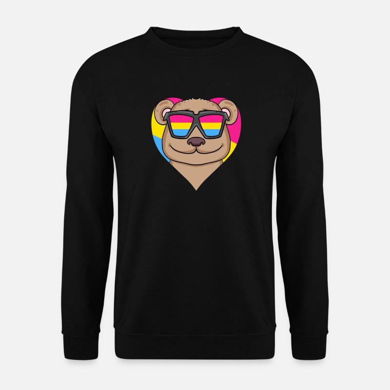 Pansexual Bear Heart Gift - Unisex Sweatshirt - black