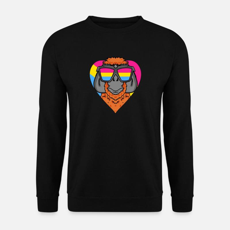 Pansexual Monkey Heart Gift - Unisex Sweatshirt - black