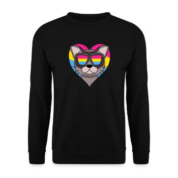 Pansexual Cat Burma Heart Gift - Unisex Sweatshirt - black - Front - Alina (178cm) & Michal (187cm)