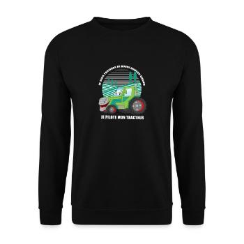 Je pilote mon tracteur – Tractor Fun - Unisex Sweatshirt - black - Front - Alina (178cm) & Michal (187cm)
