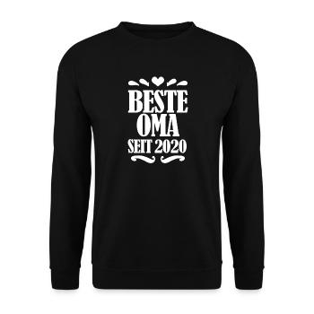 Beste Oma seit 2020 - Oma Geschenkidee - Unisex Pullover - Schwarz - Vorne - Alina (178cm) & Michal (187cm)