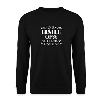 Bester Opa seit 2022 - Opa Geschenkidee - Unisex Pullover - Schwarz - Vorne - Alina (178cm) & Michal (187cm)