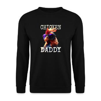 Poulet Papa Poulets Fête des pères Volaille Éleveur Coq - Sweat-shirt Unisexe - noir - Devant - Alina (178cm) & Michal (187cm)