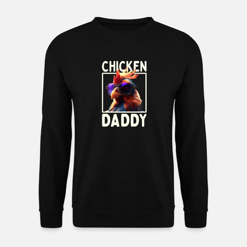 Chicken Daddy Hühner Vatertag Geflügelzüchter Hahn - Unisex Pullover - Schwarz
