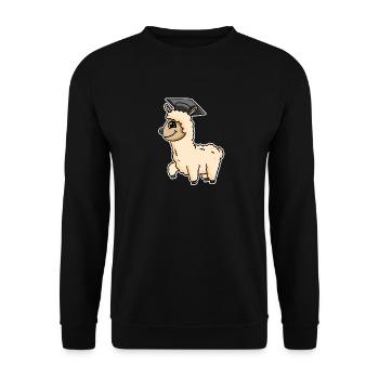 Master Degree Alpaca - Unisex Sweatshirt - black - Front - Alina (178cm) & Michal (187cm)