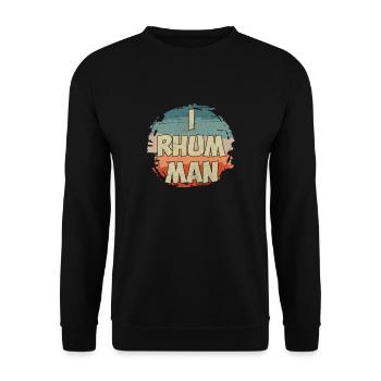 I rum man - Unisex Sweatshirt - black - Front - Alina (178cm) & Michal (187cm)