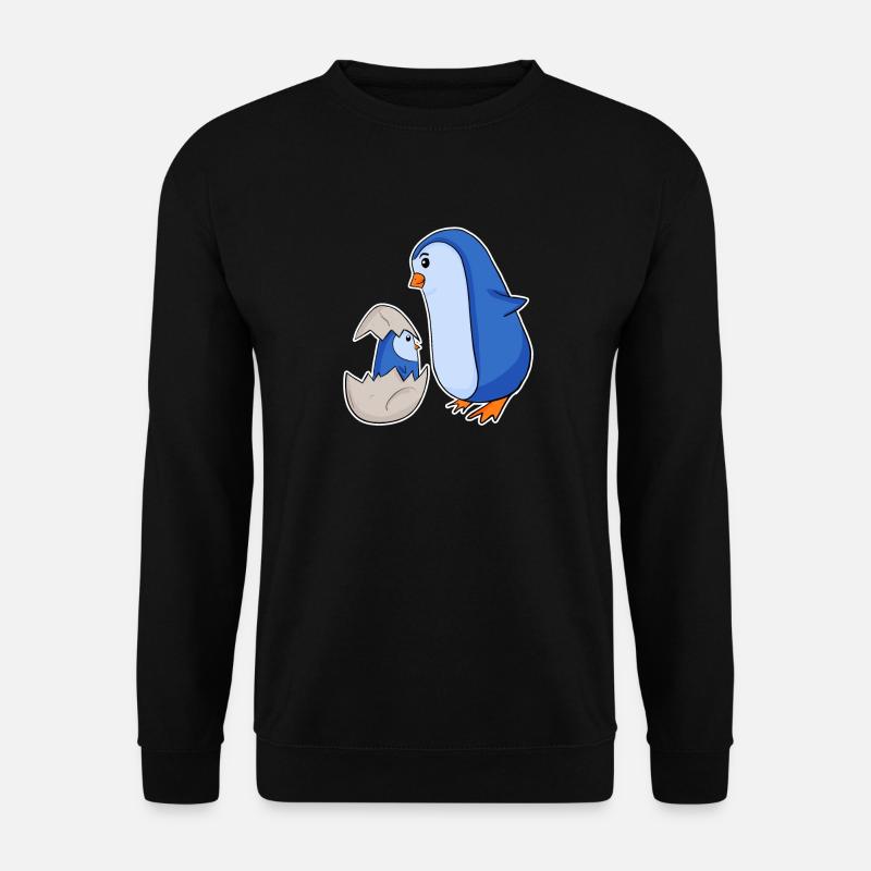 Pinguin Familie - Pinguin mit Baby - Pinguin Motiv - Unisex Pullover - Schwarz