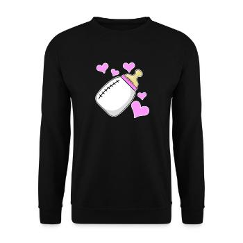 daughter milk bottle girl pregnant birth - Unisex Sweatshirt - black - Front - Alina (178cm) & Michal (187cm)