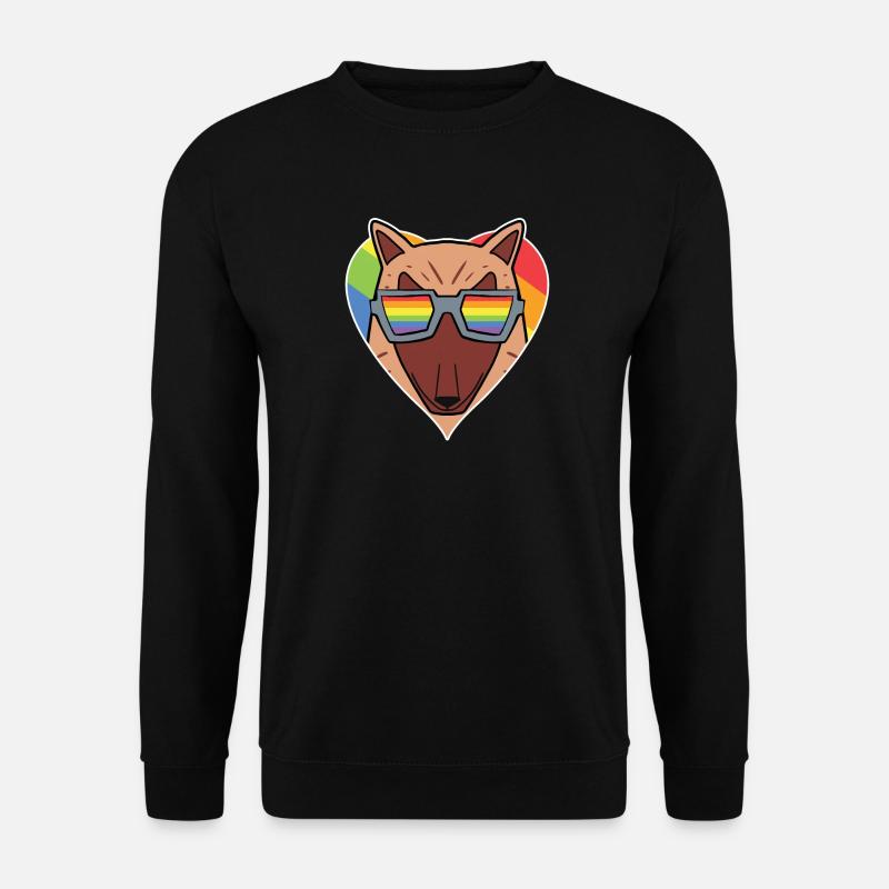 Rainbow - dog with glasses - Unisex Sweatshirt - black