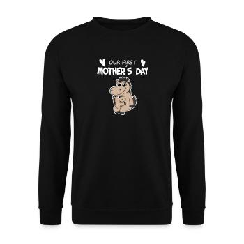 Mother's Day - First Mother's Day Gift - Unisex Sweatshirt - black - Front - Alina (178cm) & Michal (187cm)