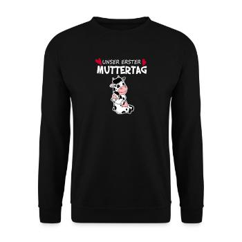 Muttertag - erster Muttertag Geschenk - Unisex Pullover - Schwarz - Vorne - Alina (178cm) & Michal (187cm)