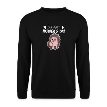 Mother's Day - First Mother's Day Gift - Unisex Sweatshirt - black - Front - Alina (178cm) & Michal (187cm)
