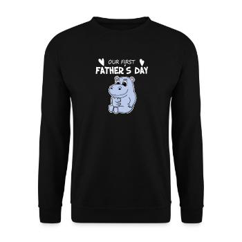 Fête des Pères - Premier cadeau de la fête des Pères - Sweat-shirt Unisexe - noir - Devant - Alina (178cm) & Michal (187cm)