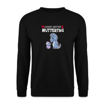 Muttertag - erster Muttertag Geschenk - Unisex Pullover - Schwarz - Vorne - Alina (178cm) & Michal (187cm)