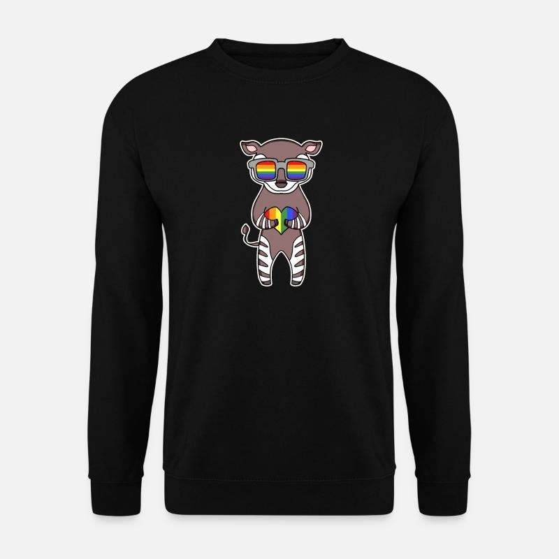 Regenbogen - Okapi mit Brille - Unisex Pullover - Schwarz