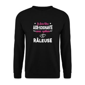 je suis une aide soignante avec option râleuse - Sweat-shirt Unisexe - noir - Devant - Alina (178cm) & Michal (187cm)