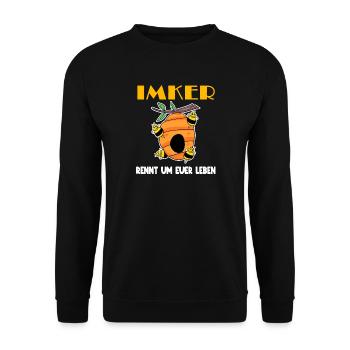 Imker Honig Imkerei - Imker Geschenk - Unisex Pullover - Schwarz - Vorne - Alina (178cm) & Michal (187cm)