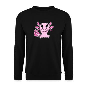 Axolotl motif cute - Unisex Sweatshirt - black - Front - Alina (178cm) & Michal (187cm)