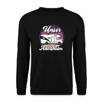 Mobiler Camper Outdoor Design - Unisex Pullover - Schwarz - Vorne - Alina (178cm) & Michal (187cm)