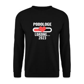 Podologe Loading 2023 - Unisex Pullover - Schwarz - Vorne - Alina (178cm) & Michal (187cm)