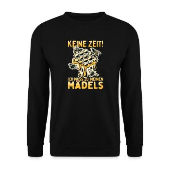 Bienen Keine Zeit Ich Muss Zu Meinen Mädels Imker - Unisex Pullover - Schwarz - Vorne - Alina (178cm) & Michal (187cm)