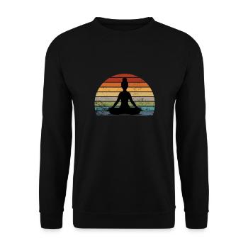 Méditation - Sweat-shirt Unisexe - noir - Devant - Alina (178cm) & Michal (187cm)
