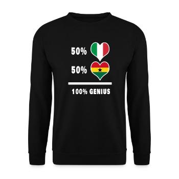 Ghana and Italy flags 100% genius - Unisex Sweatshirt - black - Front - Alina (178cm) & Michal (187cm)