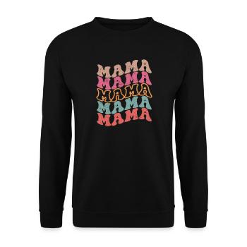 Retro Groovy Mama For Mother's Day - Unisex Sweatshirt - black - Front - Alina (178cm) & Michal (187cm)