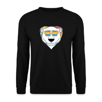 Arc-en-ciel - Ours polaire avec lunettes - Sweat-shirt Unisexe - noir - Devant - Alina (178cm) & Michal (187cm)