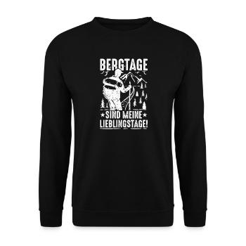 Bergtage sind meine Lieblingstage - Unisex Pullover - Schwarz - Vorne - Alina (178cm) & Michal (187cm)