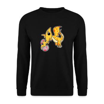 Dino avec famille de bébés dinosaures - Sweat-shirt Unisexe - noir - Devant - Alina (178cm) & Michal (187cm)