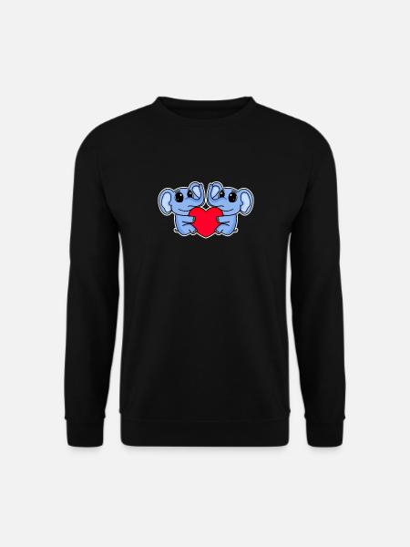 Elephant Heart Love Elephants - Unisex Sweatshirt - black